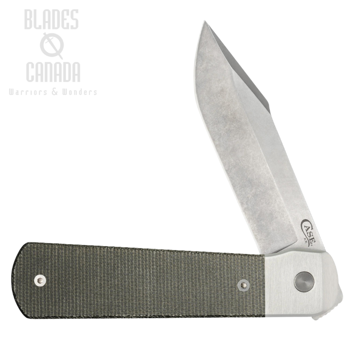 Case Longhouse Slipjoint Folding Knife, CPM 20CV, Micarta OD Green, 50911