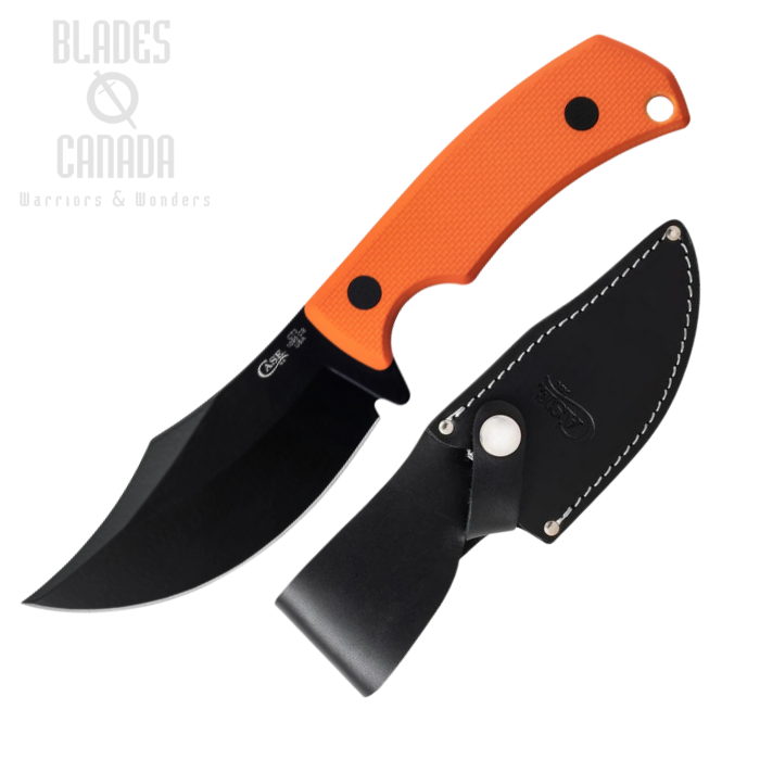 Case CT Hunter Fixed Blade Knife, Carbon Black CT3, G10 Orange Textured, 76937