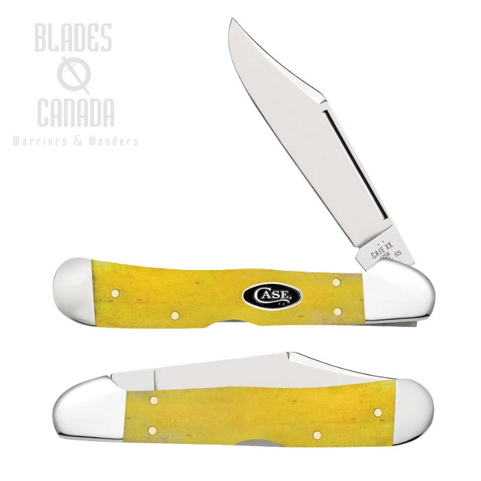 Case CopperLock Slipjoint Folding Knife, Stainless, Yellow Bone, 20025