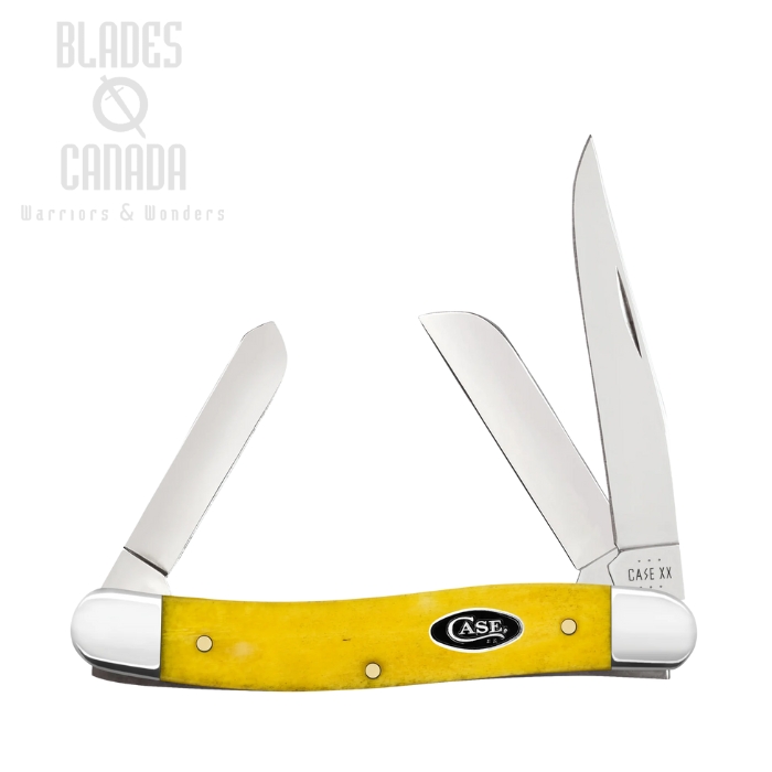 Case Medium Stockman Slipjoint Folding Knife, Stainless Polished, Smooth Bone Yellow, 20032