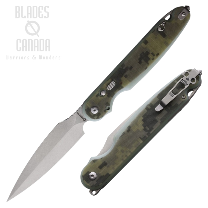 Daggerr Parrot Button Lock Folding Knife, VG10 Stonewash, G10 Camo, DGRFM032CMSW