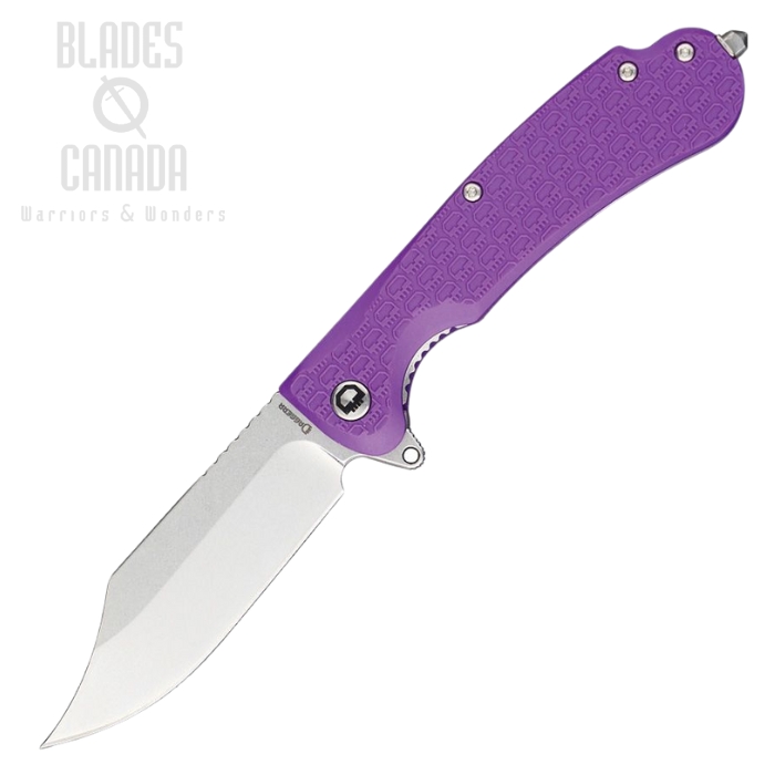 Daggerr Powie Flipper Folding Knife, Stonewash Blade, Textured Purple Handle, DGRPWFPRSW