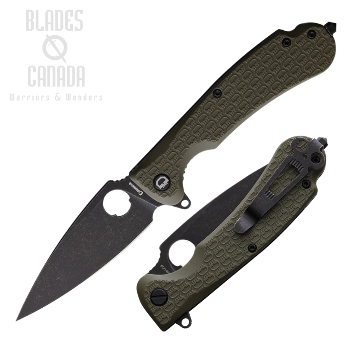 Daggerr Resident Flipper Folding Knife, Black SW Blade, FRN Textured Olive Green, DGRRSFOLBW