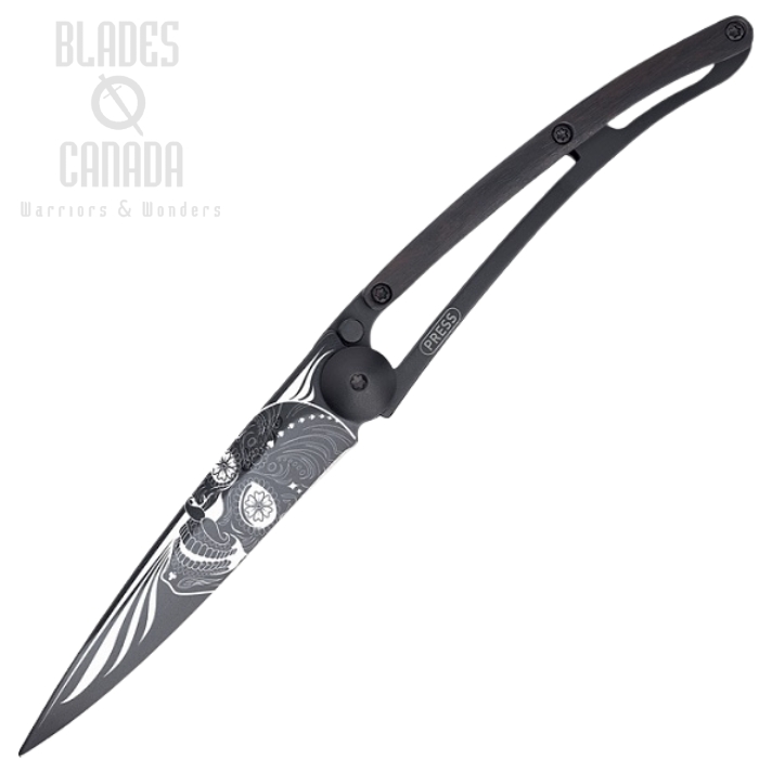 Deejo Black Tattoo Framelock Folding Knife, Granadilla Wood, 37 Gram, 1GB106 (image for) Deejo Black Tattoo Framelock Folding Knife, Granadilla Wood, 37 Gram, 1GB106