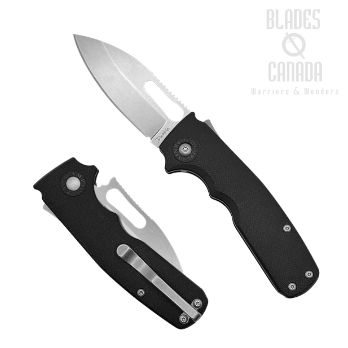 Demko Shark-Cub Shark Lock Folding Knife, AUS10A Slicer Shark, GRN Black, SC-10A-GRNBLK-SS