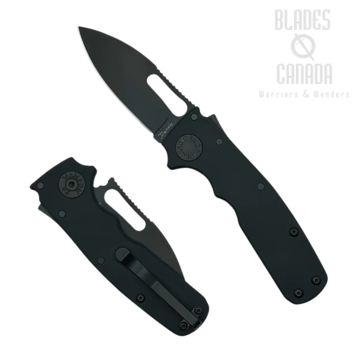 Demko Shark-Cub Stealth Shark Lock Folding Knife, CPM 20CV Black, Aluminum Black, SC-STEALTH-DLC-BLK-SS