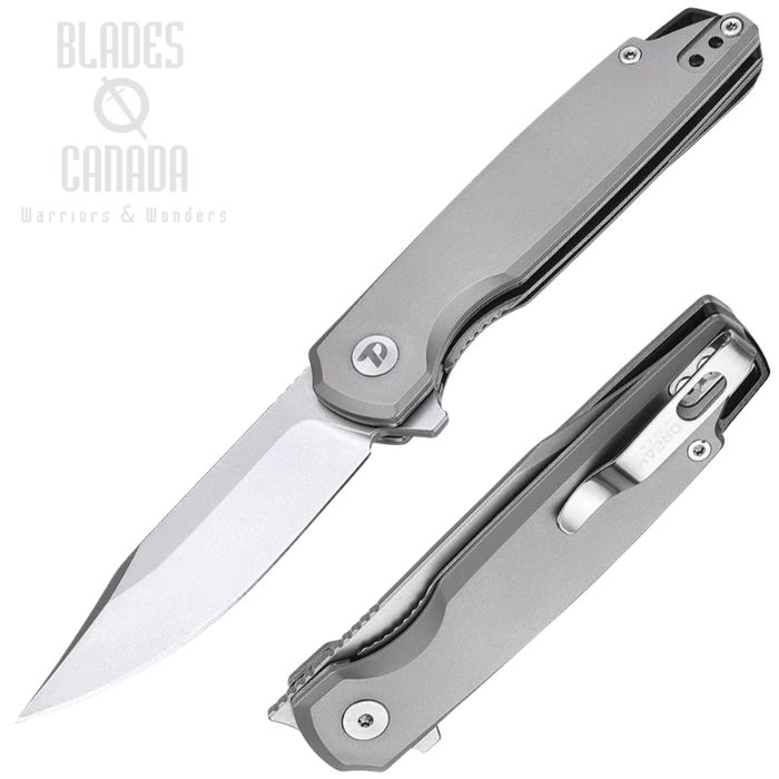 DreamTech Flipper Folding Knife, D2 Satin, Titanium Grey, D4285TG (image for) DreamTech Flipper Folding Knife, D2 Satin, Titanium Grey, D4285TG