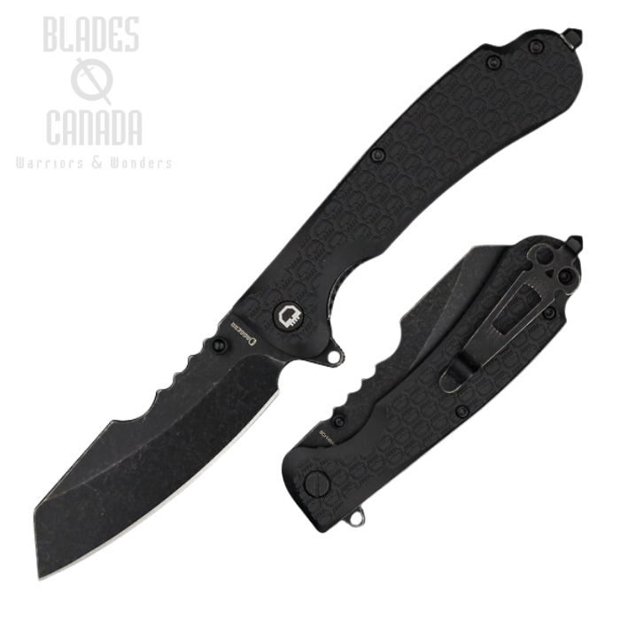 Daggerr Rhino Flipper Folding Knife, Black SW Blade, FRN Black Textured, DGRRNFBKBW