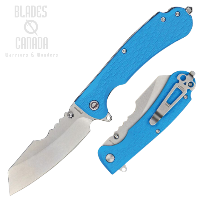 Daggerr Rhino Flipper Folding Knife, Stonewash Blade, FRN Blue Textured, DGRRNFBLSW