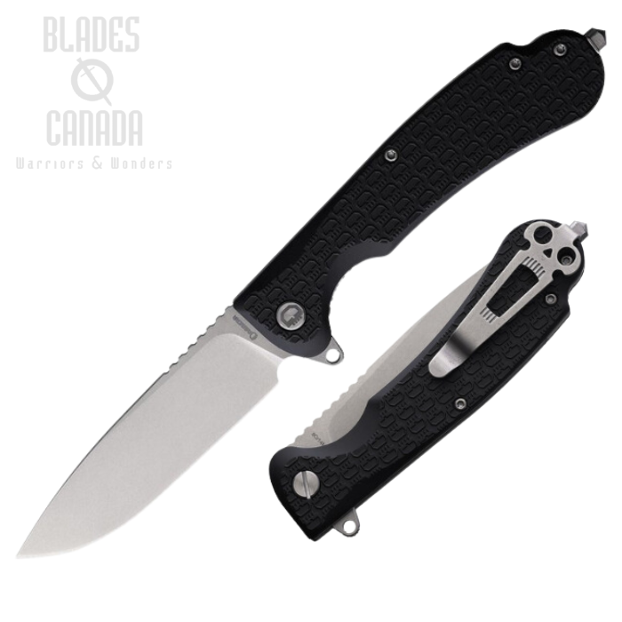 Daggerr Wocket Flipper Folding Knife, Stonewash Blade, FRN Black Textured, DGRWKFBKSW