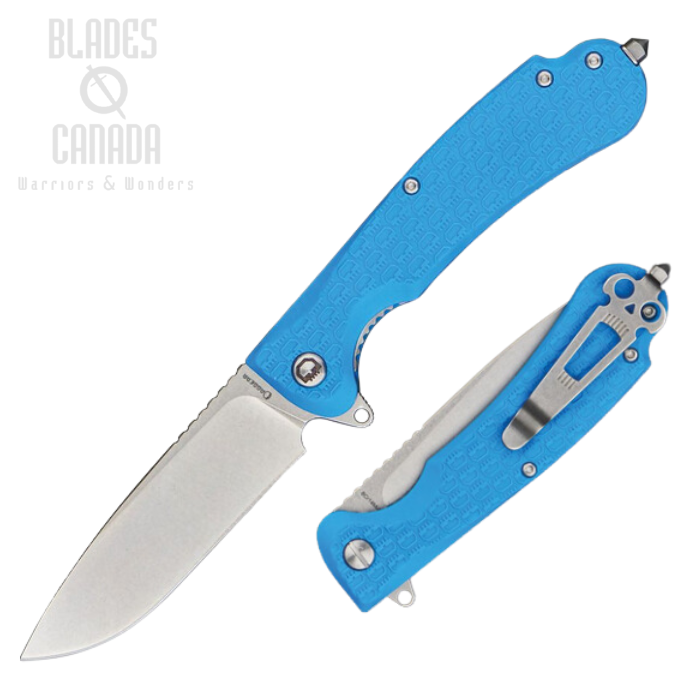 Daggerr Wocket Flipper Folding Knife, Stonewash Blade, FRN Blue Textured, DGRWKFBLSW