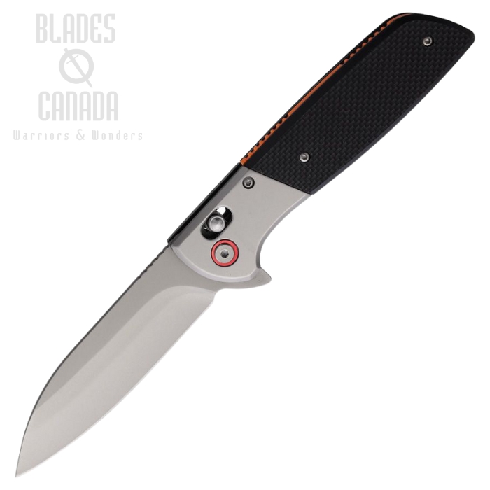 ElitEdge Flipper Crossbar Lock Folding Knife, Assisted Opening, Stainless Satin, G10 Black Textured, EE10A107BK