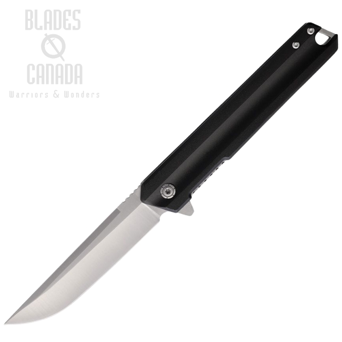 ElitEdge Flipper Folding Knife, Assisted Opening, Stainless Satin, Aluminum Black, EE10A115BK