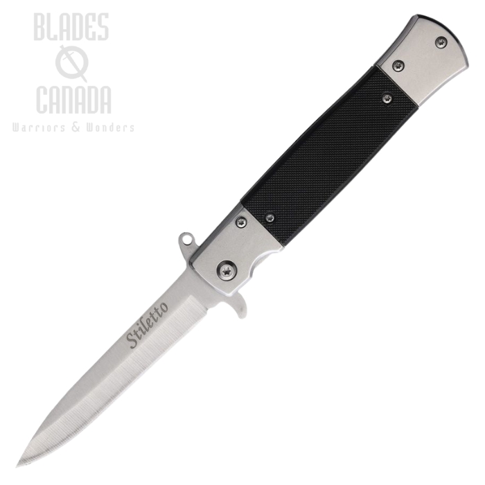 ElitEdge Flipper Folding Knife, Assisted Opening, Satin Blade, Stainless/G10 Black, EE10A96SL