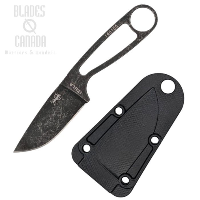 Esee Izula Fixed Blade Knife, 1095 Black Oxide, Black Sheath, IZULA-B-BO