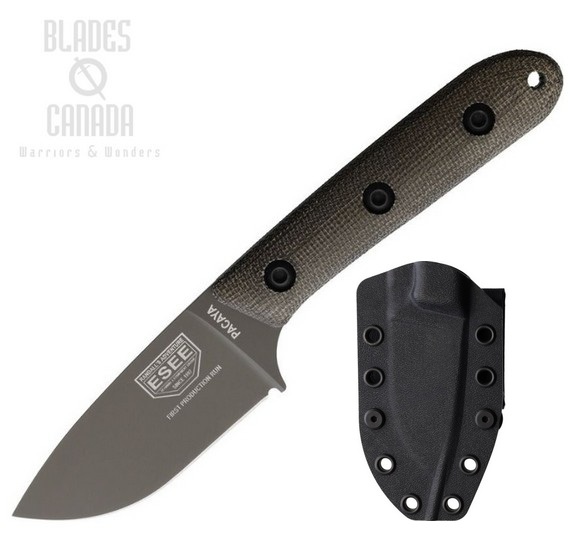 Esee Pacaya Fixed Blade Knife, 3V Olive Cerakote, Micarta OD, PACAYA3V-OD (image for) Esee Pacaya Fixed Blade Knife, 3V Olive Cerakote, Micarta OD, PACAYA3V-OD