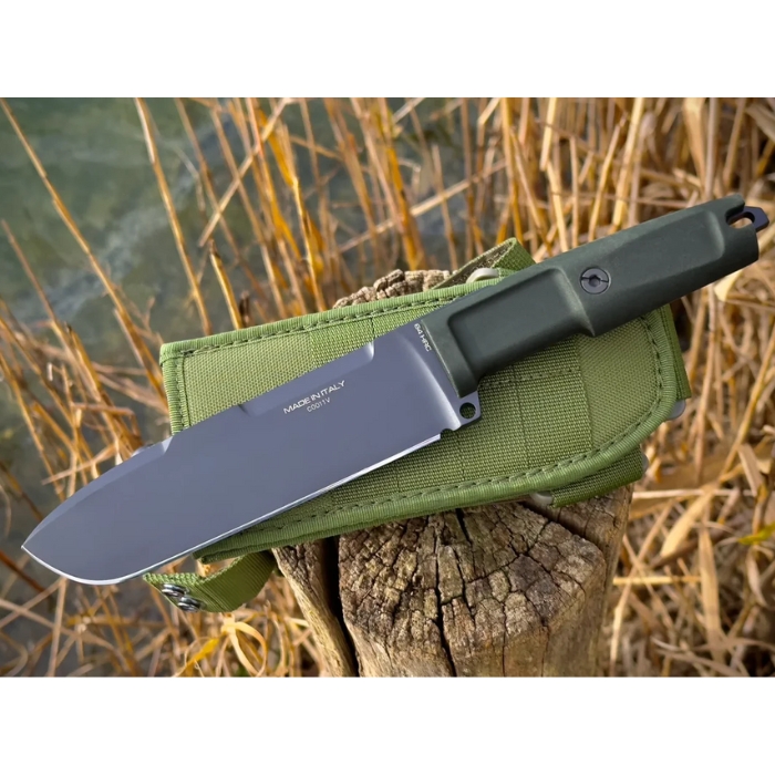 Extrema Ratio Ontos II Fixed Blade Knife, S600 Black, Forprene Green, Cordura Sheath