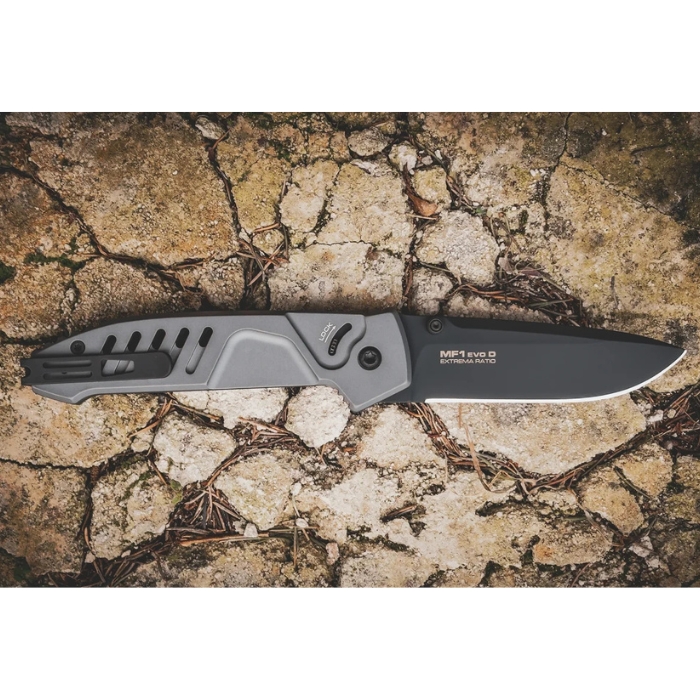 Extrema Ratio MF1 Evo D Folding Knife, N690 Black, Aluminum Tactical Grey