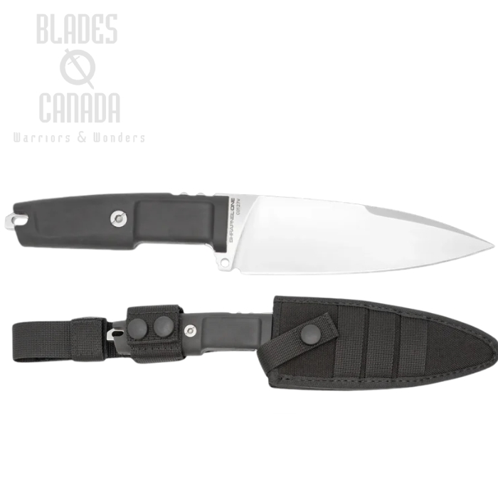 Extrema Ratio Shrapnel One Fixed Blade Knife, N690 Satin, Forprene Black, Cordura Sheath