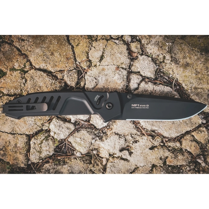 Extrema Ratio MF1 Evo Folding Knife, N690 Black, Aluminum Black