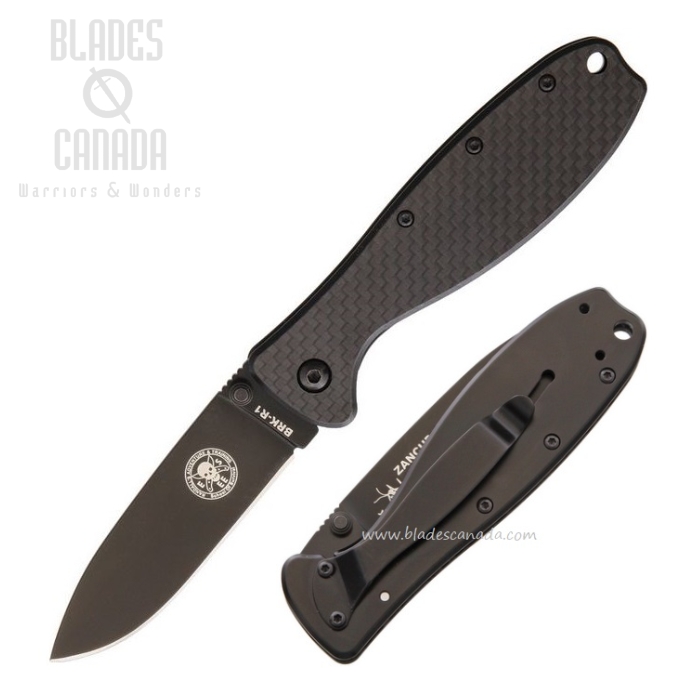 ESEE Zancudo Framelock Folding Knife, D2 Steel, Carbon Fiber/Stainless, BRKR2CFB (image for) ESEE Zancudo Framelock Folding Knife, D2 Steel, Carbon Fiber/Stainless, BRKR2CFB