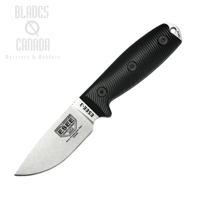 ESEE 3PM-35V001 Fixed Blade Knife, S35VN, G10 3D Black, Molded Sheath, 3PM35V-001 (image for) ESEE 3PM-35V001 Fixed Blade Knife, S35VN, G10 3D Black, Molded Sheath, 3PM35V-001