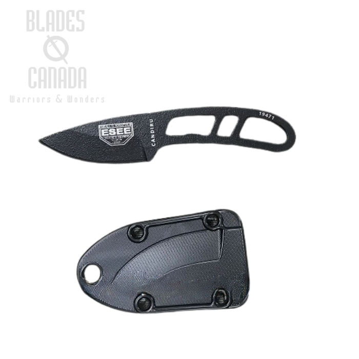 ESEE CAN-B-E Candiru Fixed Blade Knife, 1095 Carbon, Black Molded Sheath, CAN-B-E (image for) ESEE CAN-B-E Candiru Fixed Blade Knife, 1095 Carbon, Black Molded Sheath, CAN-B-E