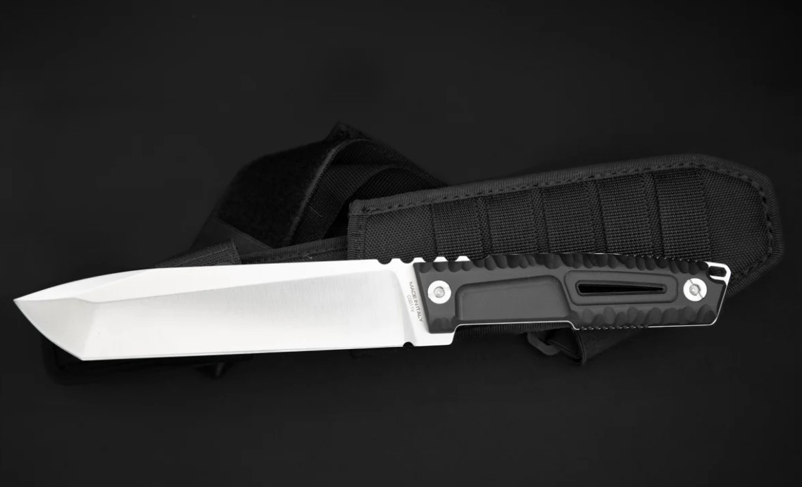 Extrema Ratio Tuscan Fixed Blade Knife, N690 Satin, G10 Black, Black Sheath