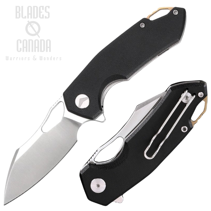 Ferramonster Glideman Flipper Folding Knife, 154CM Satin, Micarta Black, FM23003CP-A (image for) Ferramonster Glideman Flipper Folding Knife, 154CM Satin, Micarta Black, FM23003CP-A