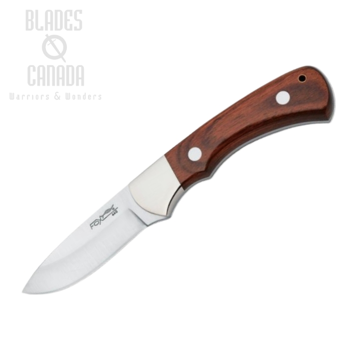 Fox Italy European Hunter Fixed Blade Knife, 440C, Pakkawood, Leather Sheath, 596PW (image for) Fox Italy European Hunter Fixed Blade Knife, 440C, Pakkawood, Leather Sheath, 596PW