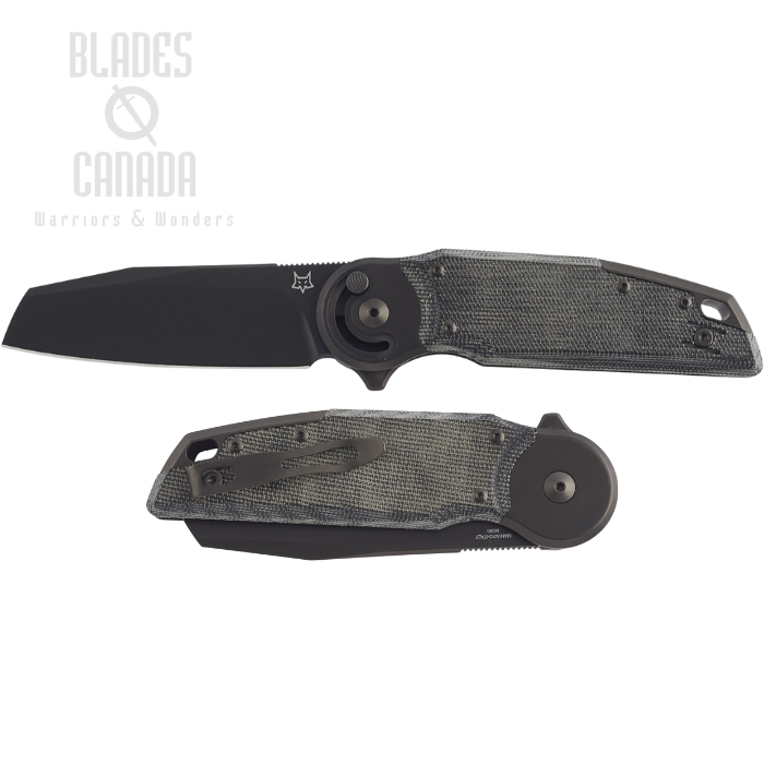 Fox Italy Metamorphosis Radius Button Lock, M390 Black, Micarta Black, FX-556-A2 (image for) Fox Italy Metamorphosis Radius Button Lock, M390 Black, Micarta Black, FX-556-A2