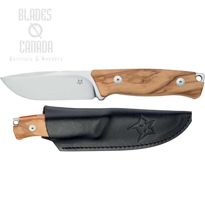 Fox Italy Rifle Windage Fixed Blade Knife, Becut Satinato, Wood Olive, Leather Sheath, FX-661 OL (image for) Fox Italy Rifle Windage Fixed Blade Knife, Becut Satinato, Wood Olive, Leather Sheath, FX-661 OL