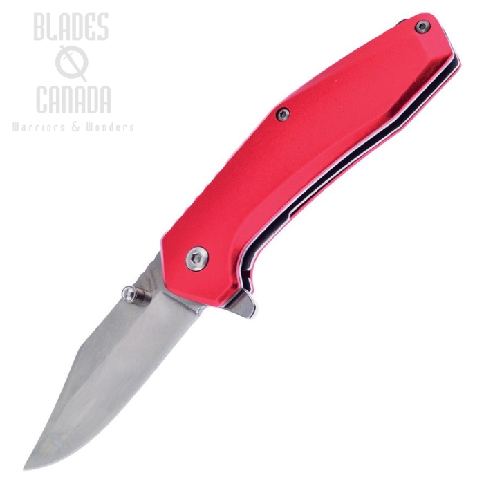 Frost Cutlery Flipper Folding Knife, Assisted Opening, Aluminum Red, FSW887R