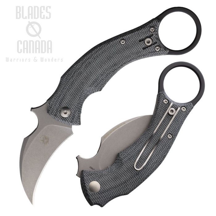 Fox BlackBird Karambit Folding Knife, N690 SW, Micarta Black, Bastinelli Design, FX-591 MB (image for) Fox BlackBird Karambit Folding Knife, N690 SW, Micarta Black, Bastinelli Design, FX-591 MB