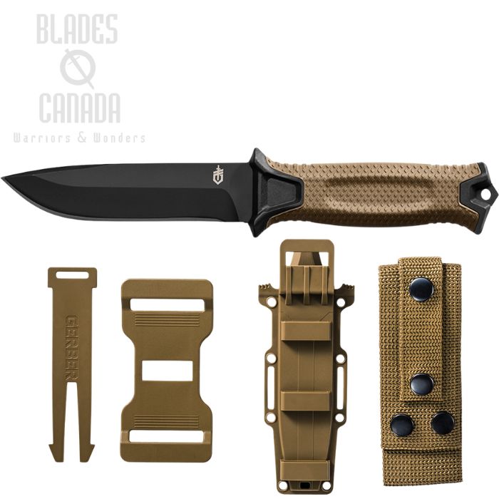 Gerber Strongarm Fixed Blade Knife, Stainless Black, GFN Coyote, Polymer Sheath, G30001058 (image for) Gerber Strongarm Fixed Blade Knife, Stainless Black, GFN Coyote, Polymer Sheath, G30001058
