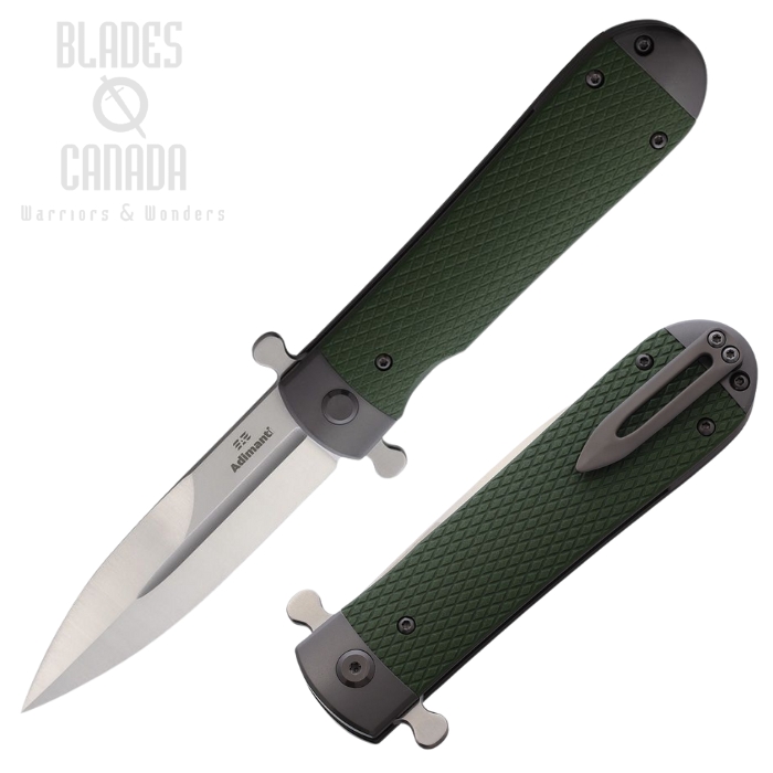 Ganzo Samson Flipper Folding Knife, D2 Satin, Textured G10 Green, GASAMSONGR