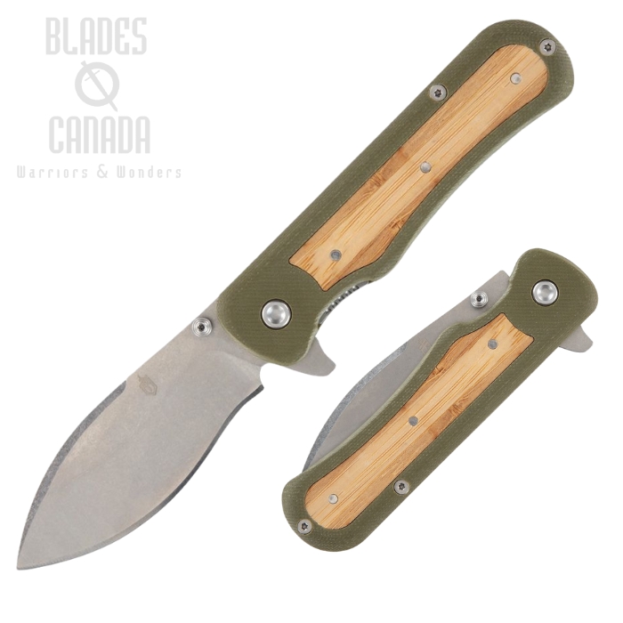 Gerber Confidamt Flipper Folding Knife, Stainless SW, G10 OD Green/Bamboo, G1066475
