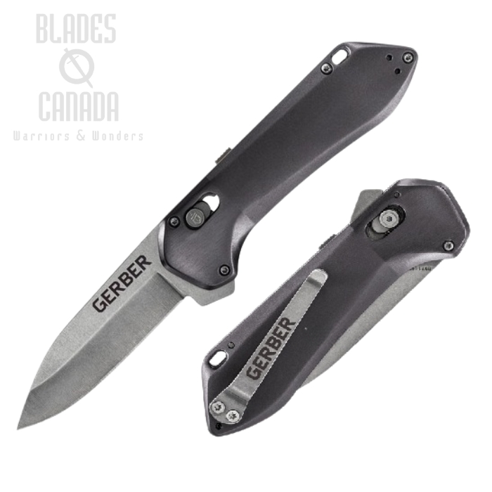 Gerber Highbrow Compact Folding Knife, Assisted Opening, Plain Edge, Grey Handle, G1518 (image for) Gerber Highbrow Compact Folding Knife, Assisted Opening, Plain Edge, Grey Handle, G1518