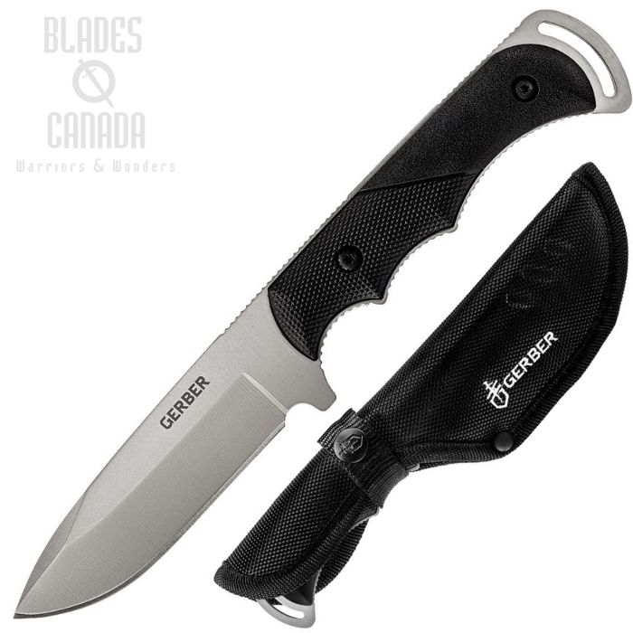 Gerber Freeman Fixed Blade Knife, Stainless Satin, TacHide Black, G0588