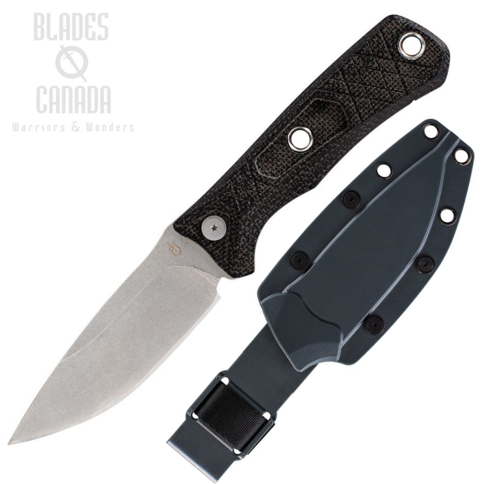 Gerber Convoy Fixed Blade Knife, Micarta Morel Brown, Black Sheath, G1066484