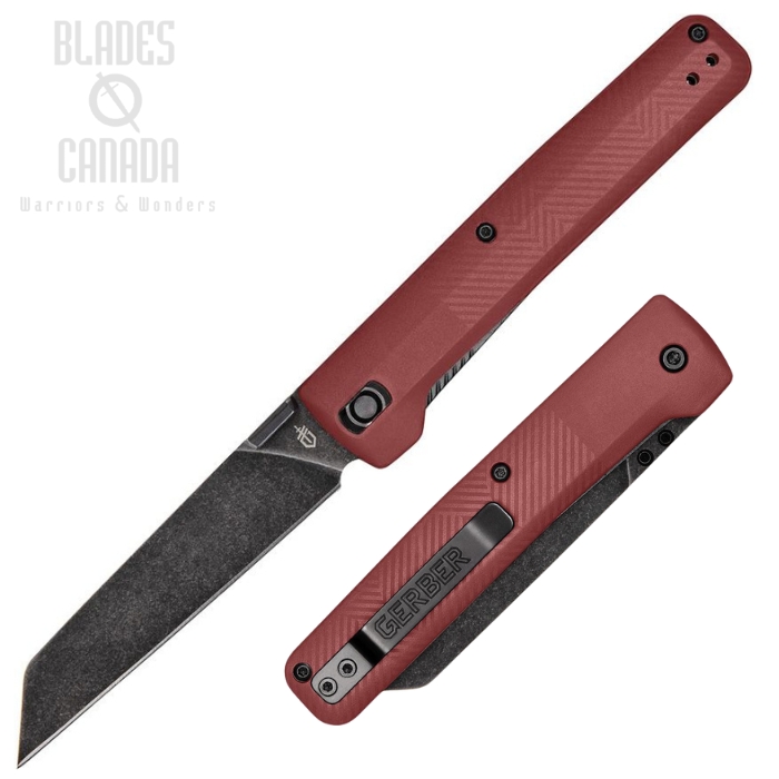 Gerber Pledge Folding Knife, Black SW Blade, GFN Drab Red, G1067528