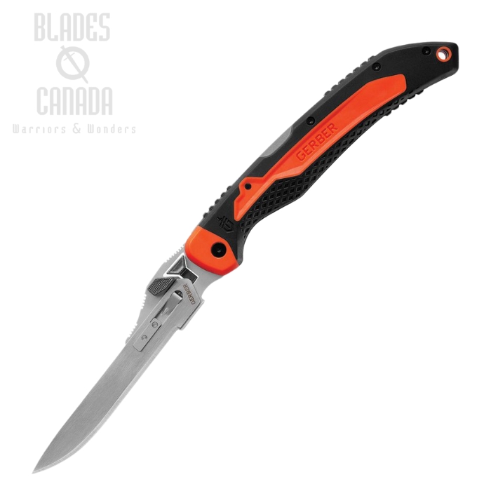 Gerber Vital Big Game Folding Knife, Stainless Clip Point, Black/Orange, G3053