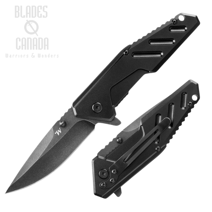 Gerber FMJ Flipper Folding Knife, Black SW Blade, Aluminum Black, G3439