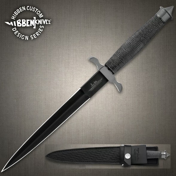 Gil Hibben Black Shadow Dagger, w/Black Leather Sheath, GH441B Gil Hibben Black Shadow Dagger, w/Black Leather Sheath, GH441B