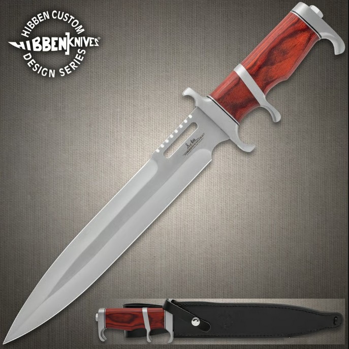 Gil Hibben Bloodwood Sub Hilt Fixed Blade Knife, w/Leather Sheath, GH5097 (image for) Gil Hibben Bloodwood Sub Hilt Fixed Blade Knife, w/Leather Sheath, GH5097