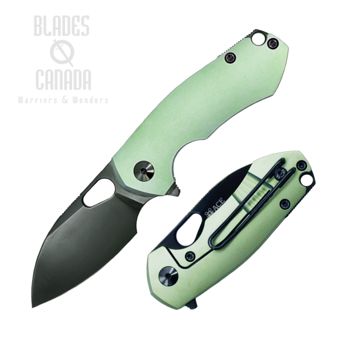 GiantMouse ACE RIV Flipper Framelock Knife, S90V DLC, Titanium Mint Green, RIV-TI-MINT (image for) GiantMouse ACE RIV Flipper Framelock Knife, S90V DLC, Titanium Mint Green, RIV-TI-MINT