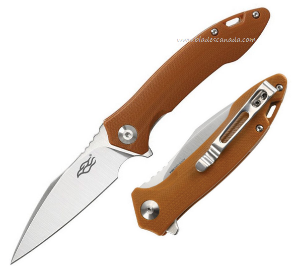 Ganzo Flipper Folding Knife, D2 Satin, G10 Brown, FH51BR
