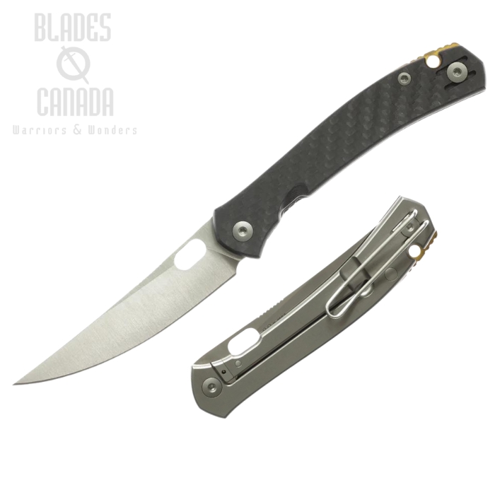 GiantMouse ACE Bleecker Framelock Folding Knife, CPM MagnaCut, Carbon Fiber/Titanium