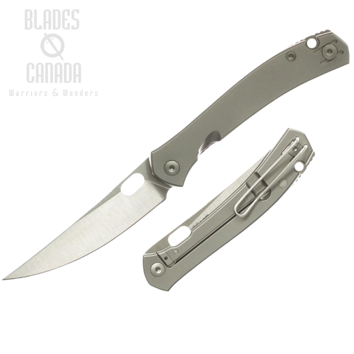 GiantMouse ACE Bleecker Framelock Folding Knife, MagnaCut, Titanium, BLEECKER-TITANIUM