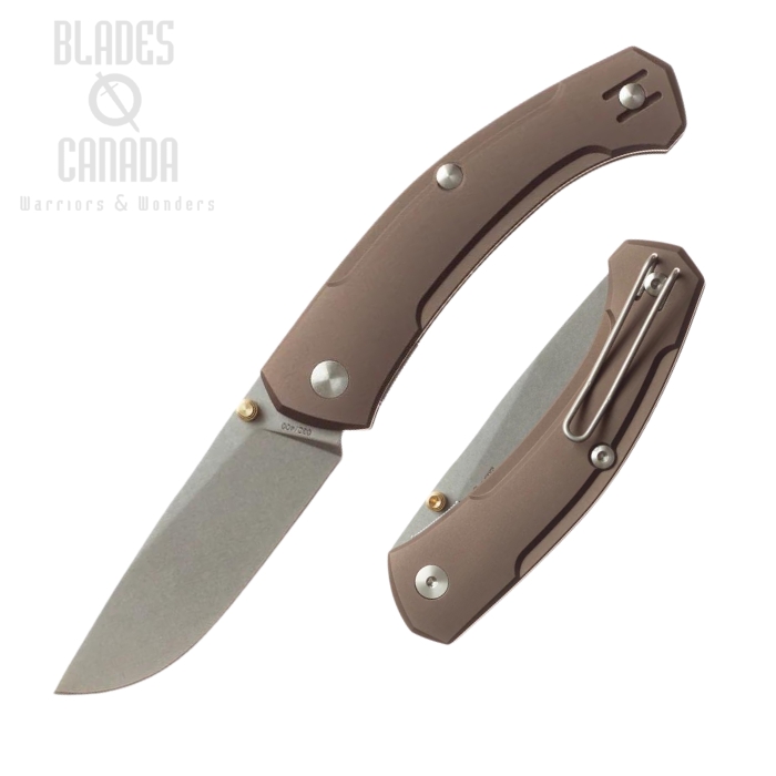 GiantMouse Iona V2 Folding Knife, CPM MagnaCut SW, Aluminum Bronze